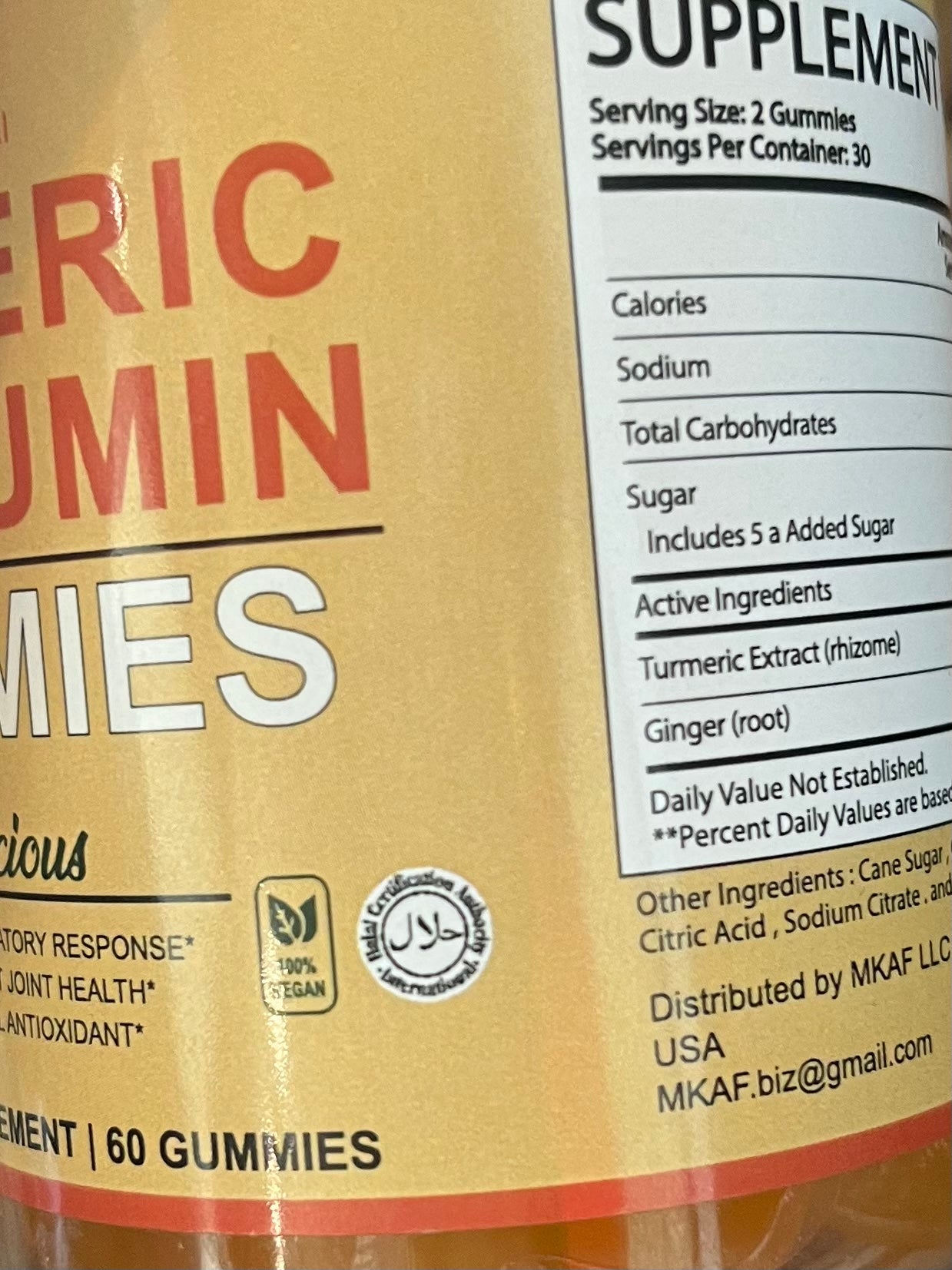 Turmeric Gummies. 100% Vegan.